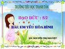 Bài 12. Em yêu hòa bình